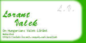 lorant valek business card